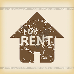 Grungy house for rent icon - color vector clipart