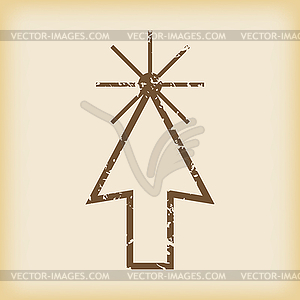 Grungy arrow cursor icon - vector image