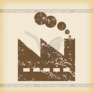 Grungy factory icon - vector clipart