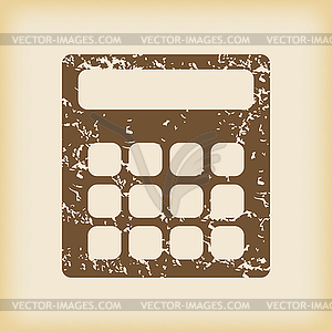 Grungy calculator icon - vector clipart