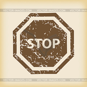 Grungy STOP icon - vector image