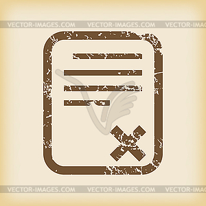 Grungy declined icon - vector clip art