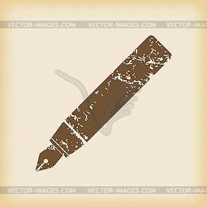 Grungy ink pen icon - vector image