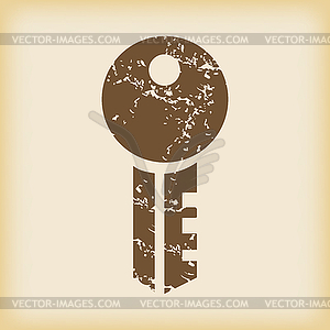 Grungy key icon - vector clipart