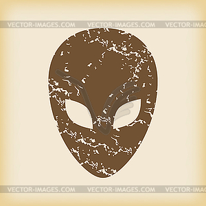 Grungy alien icon - royalty-free vector clipart