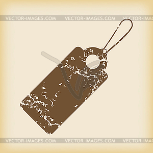 Grungy string tag icon - vector clipart