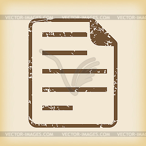 Grungy file icon - vector clipart / vector image