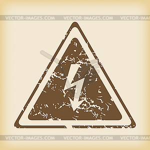 Grungy high voltage icon - vector clipart