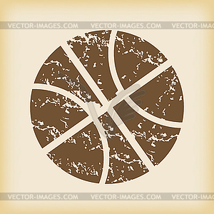 Grungy basketball icon - vector image