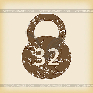 Grungy dumbbell icon - stock vector clipart