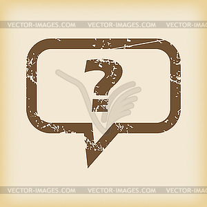 Grungy question icon - vector clip art