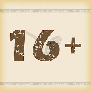 Grungy age restriction icon - vector clip art