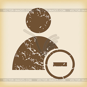 Grungy remove user icon - vector clipart