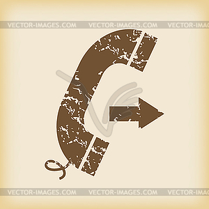 Grungy outgoing call icon - vector image