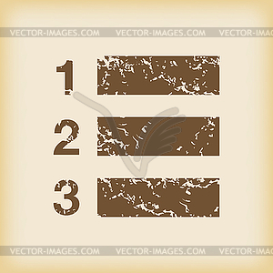 Grungy numbered list icon - vector clipart