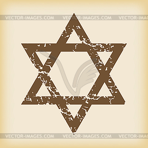 Grungy Star of David icon - vector image