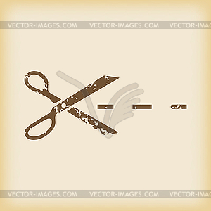 Grungy cut icon - vector clipart