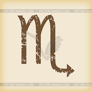 Grungy scorpio icon - vector clipart