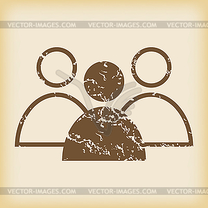 Grungy user group icon - vector image