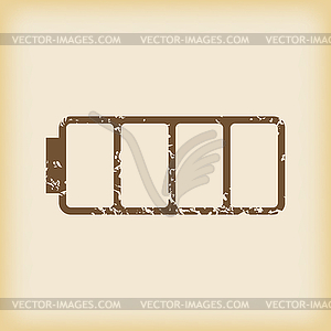 Grungy empty battery icon - vector EPS clipart
