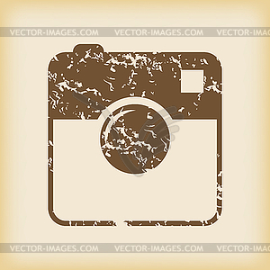 Grungy square samera icon - vector image