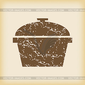 Grungy pan icon - stock vector clipart