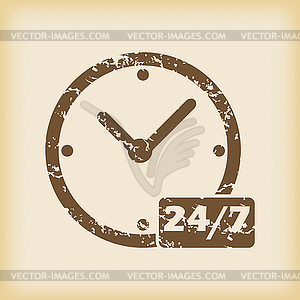 Grungy overnight daily icon - stock vector clipart