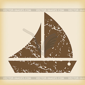 Шероховатый парусный корабль иконка - векторный эскиз