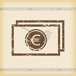 Grungy euro bill icon - vector image