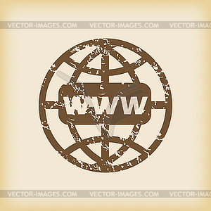Grungy global network icon - vector EPS clipart