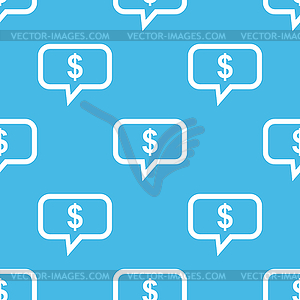 Blue dollar message pattern - vector clipart