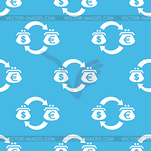 Blue dollar-euro exchange pattern - vector image