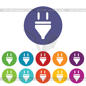 Plug icon set - vector image