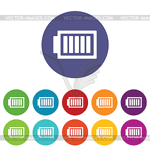 Charged battery icon set - vector clip art