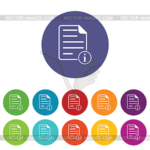 Information document icon set - vector clipart