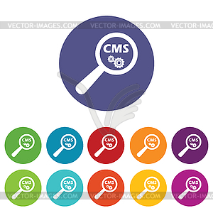 CMS search icon set - vector image