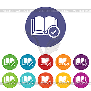 Selected book icon set - vector EPS clipart