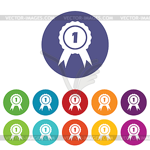 First place icon set - vector clipart