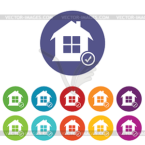 Selected house icon set - vector clipart