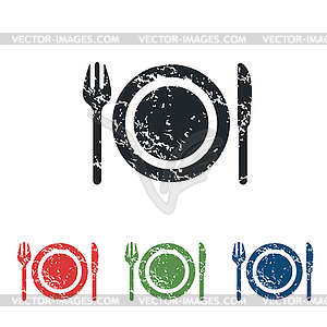 Dishware grunge icon set - vector clip art