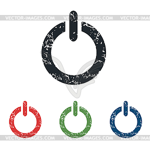 Power grunge icon set - vector clipart