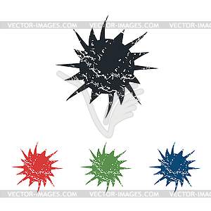 Starburst grunge icon set - vector clip art