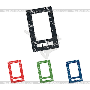 Smartphone grunge icon set - vector image