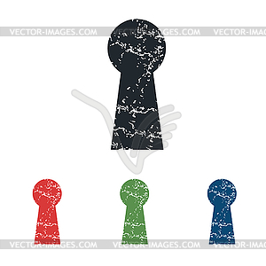 Keyhole grunge icon set - vector clip art