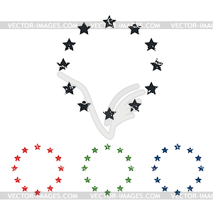 EU symbol grunge icon set - vector clipart