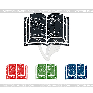 Book grunge icon set - vector image