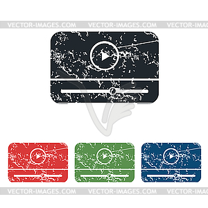 Mediaplayer grunge icon set - vector clip art