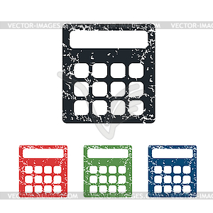 Calculator grunge icon set - vector image