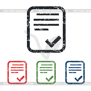 Accepted document grunge icon set - vector image