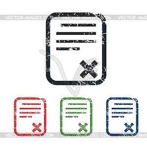Declined document grunge icon set - vector clipart